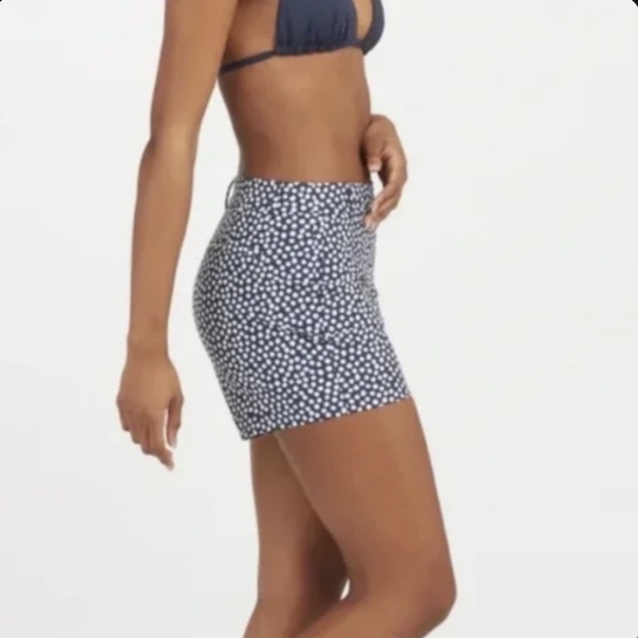 Spanx Sunshine 6” Boat Beach Swim Trunks Sailing Navy Painted Dot Shorts S - Picture 4 of 4